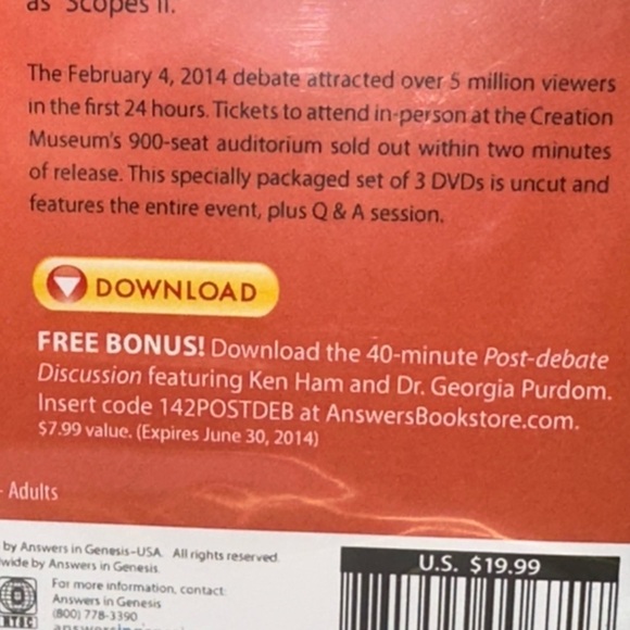 Bill Nye Debates Ken Ham 3-DVD Set - Picture 5 of 5